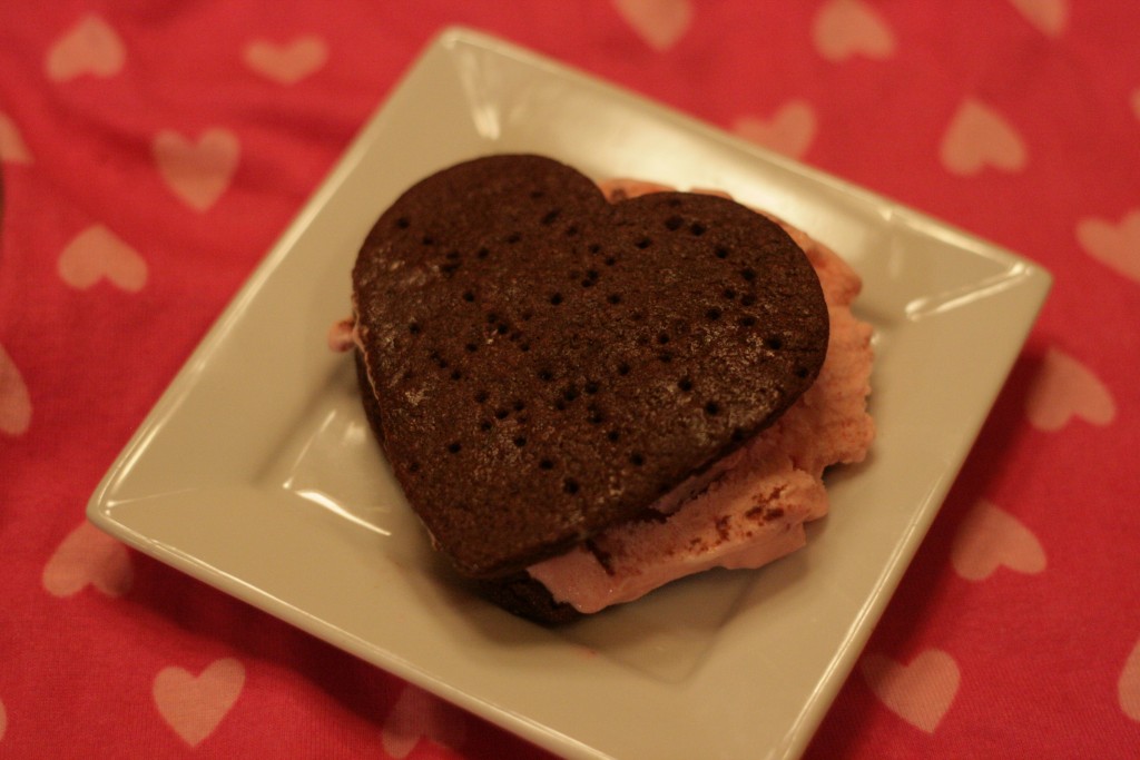 Chocolate Covered Strawberry Ice Cream Sandwich