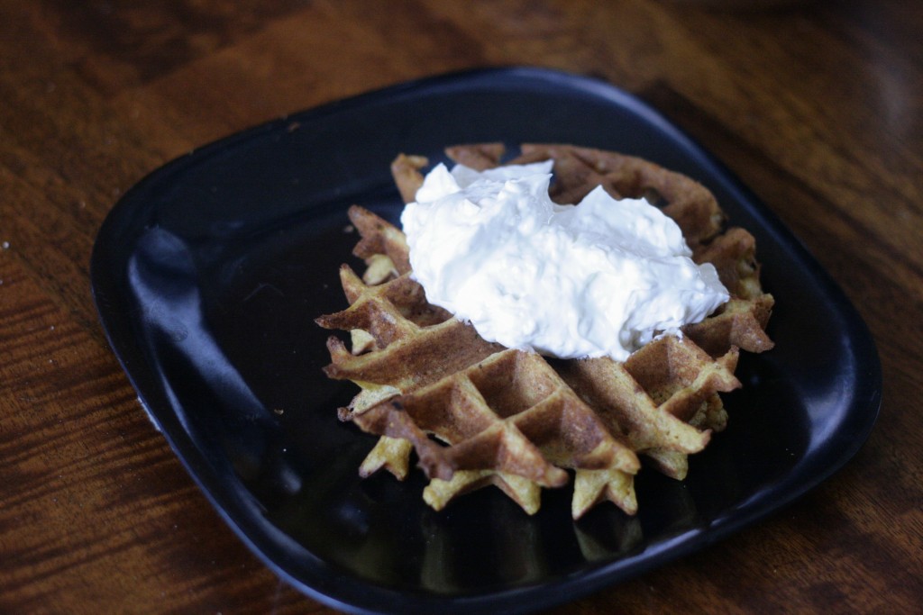 carrot cake waffles with cream cheese frosting